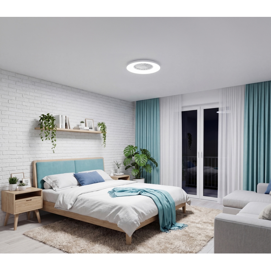 Plafonnier LED RGBW dimmable avec ventilateur PLAVE PAN LED/24W/230V 3000-6500K Ø 48,5 cm blanc + télécommande