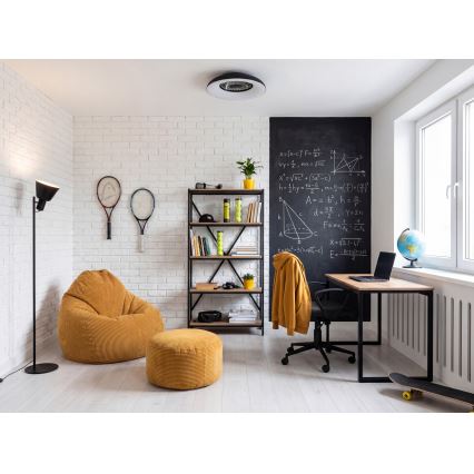 Plafonnier dimmable LED RGBW avec ventilateur PLAVE PAN LED/48W/230V 3000-6500K Ø 60 cm noir + télécommande