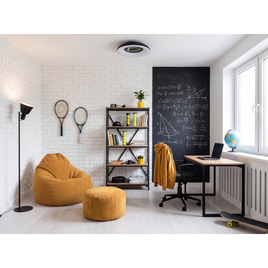 Plafonnier dimmable LED RGBW avec ventilateur PLAVE PAN LED/48W/230V 3000-6500K Ø 60 cm noir + télécommande