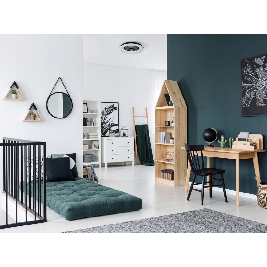 Plafonnier dimmable LED RGBW avec ventilateur PLAVE PAN LED/48W/230V 3000-6500K Ø 60 cm noir + télécommande