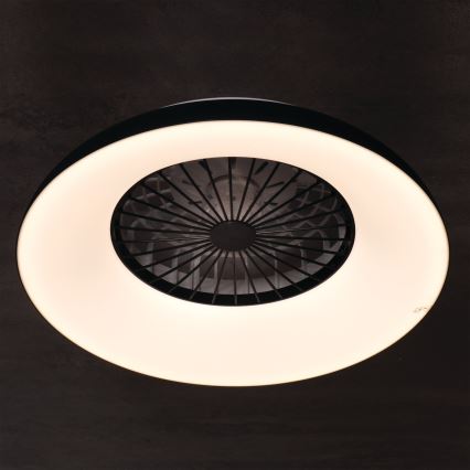 Plafonnier dimmable LED RGBW avec ventilateur PLAVE PAN LED/48W/230V 3000-6500K Ø 60 cm noir + télécommande