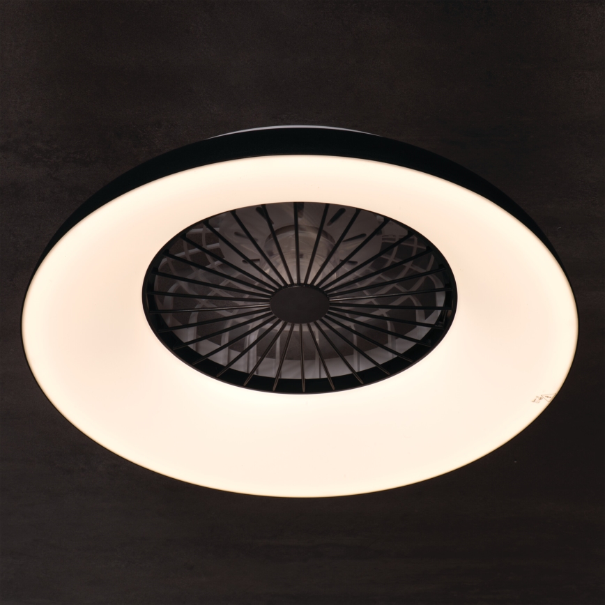 Plafonnier dimmable LED RGBW avec ventilateur PLAVE PAN LED/48W/230V 3000-6500K Ø 60 cm noir + télécommande