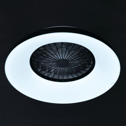 Plafonnier dimmable LED RGBW avec ventilateur PLAVE PAN LED/48W/230V 3000-6500K Ø 60 cm noir + télécommande