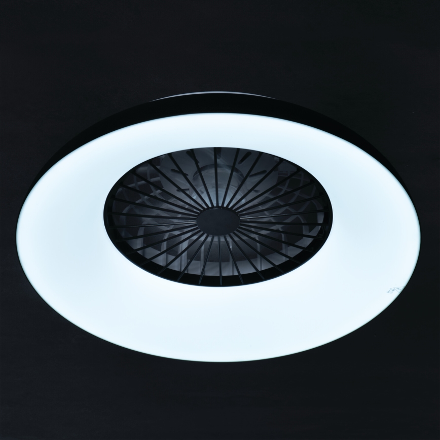 Plafonnier dimmable LED RGBW avec ventilateur PLAVE PAN LED/48W/230V 3000-6500K Ø 60 cm noir + télécommande