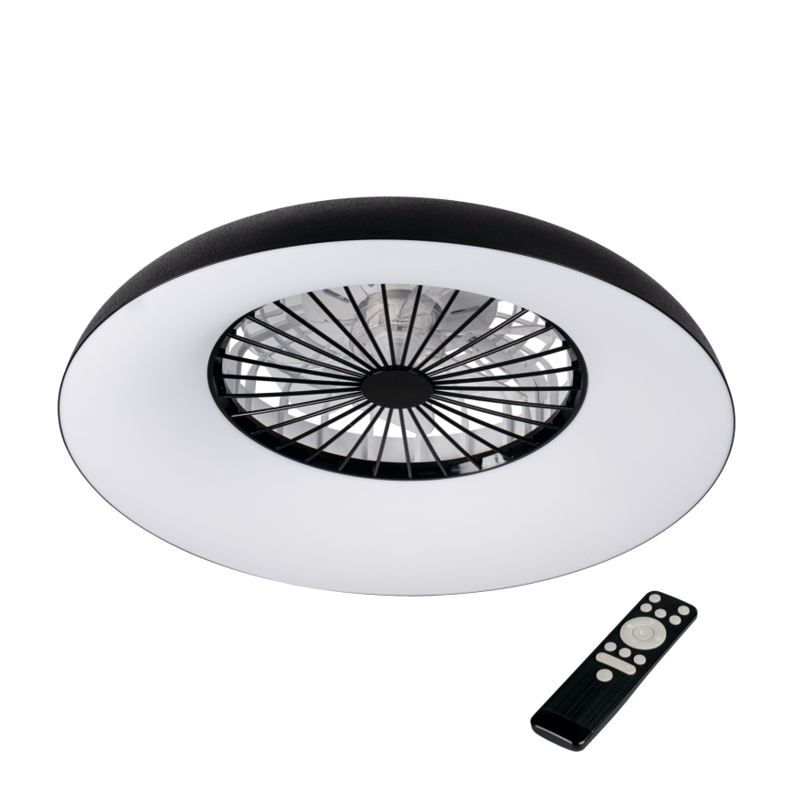 Plafonnier dimmable LED RGBW avec ventilateur PLAVE PAN LED/48W/230V 3000-6500K Ø 60 cm noir + télécommande