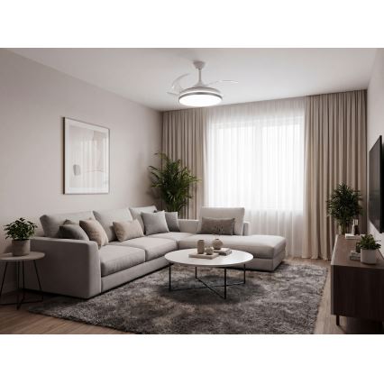 Plafonnier LED dimmable avec ventilateur PLAVE LED/36W/230V 3000-6500K argenté/blanc + télécommande