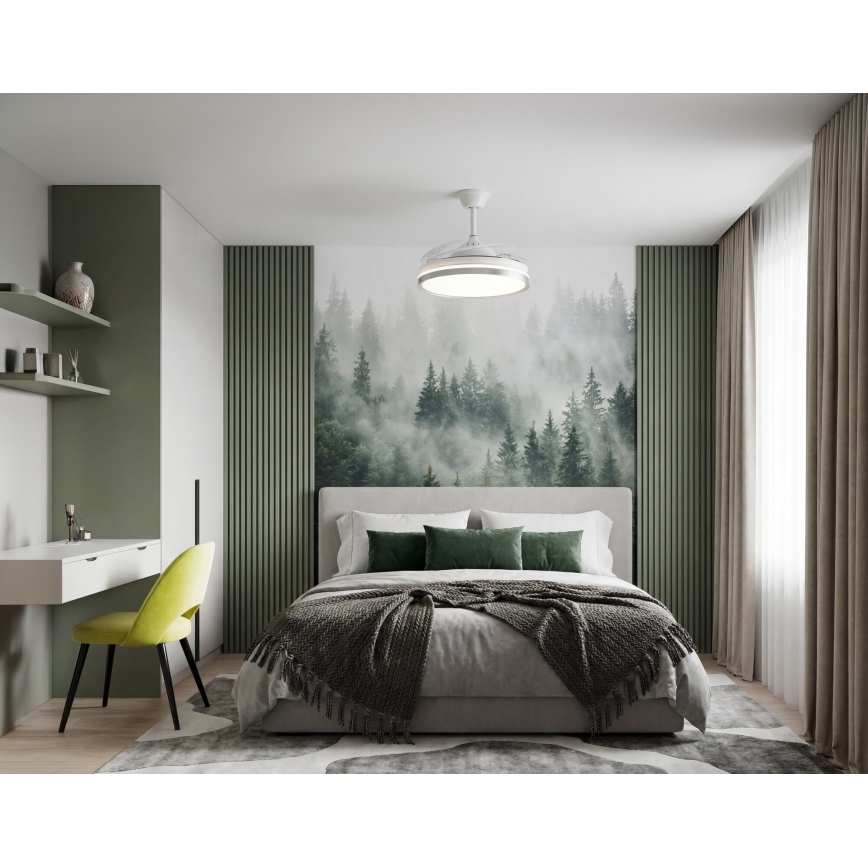 Plafonnier LED dimmable avec ventilateur PLAVE LED/36W/230V 3000-6500K argenté/blanc + télécommande