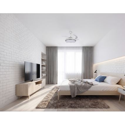 Plafonnier LED dimmable avec ventilateur PLAVE LED/36W/230V 3000-6500K argenté/blanc + télécommande