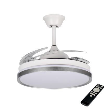Plafonnier LED dimmable avec ventilateur PLAVE LED/36W/230V 3000-6500K argenté/blanc + télécommande