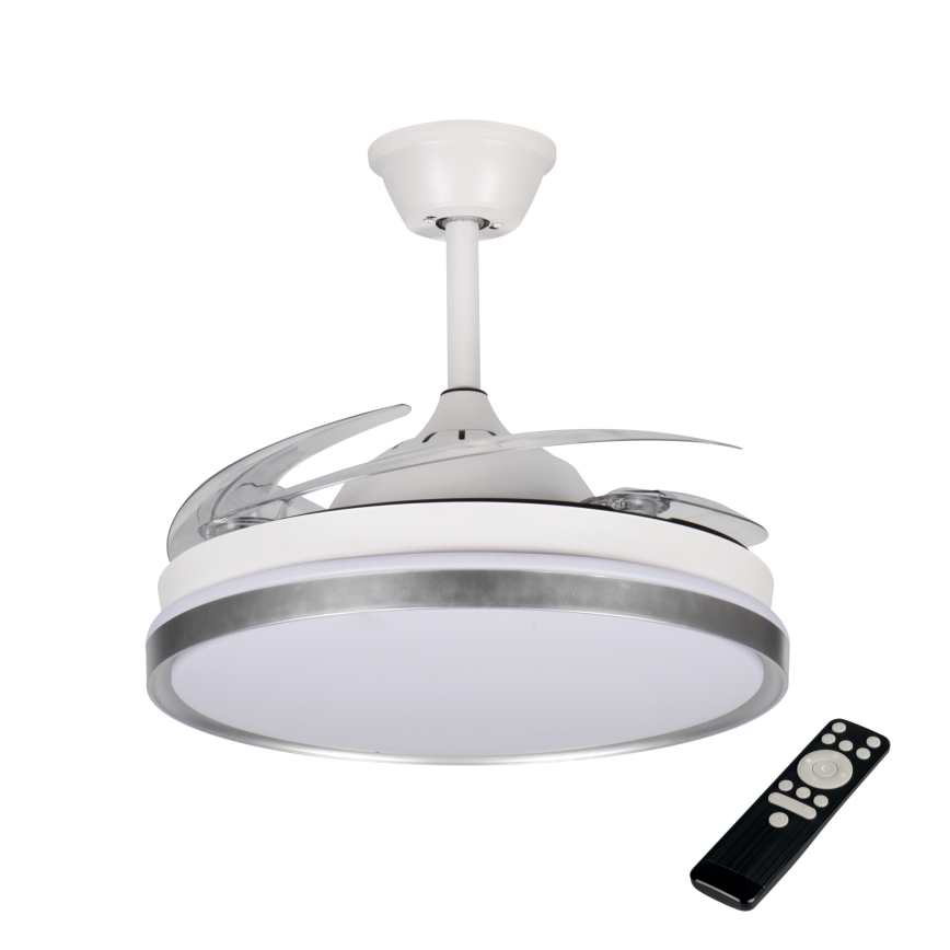Plafonnier LED dimmable avec ventilateur PLAVE LED/36W/230V 3000-6500K argenté/blanc + télécommande
