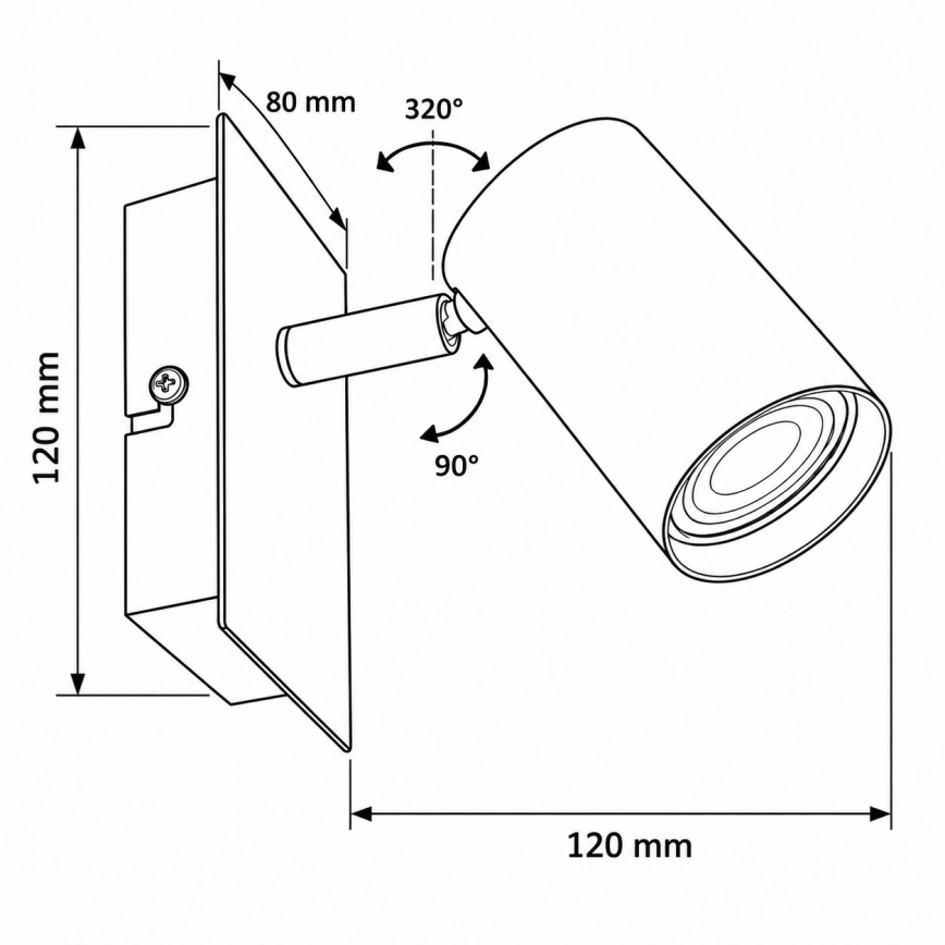 Applique murale spot EVALO 1xGU10/10W/230V beige/doré