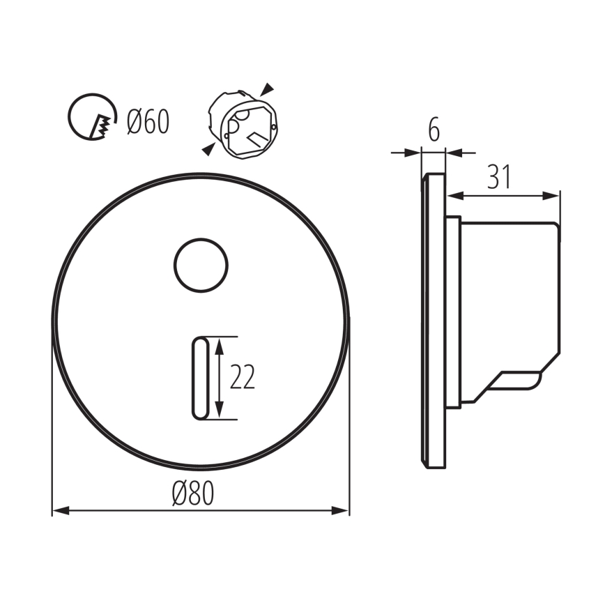 Luminaire LED pour escalier avec détecteur de mouvement et capteur crépusculaire MAGNIK LED/1,7W/230V 2700/3300/3900/4600/5700K blanc rond