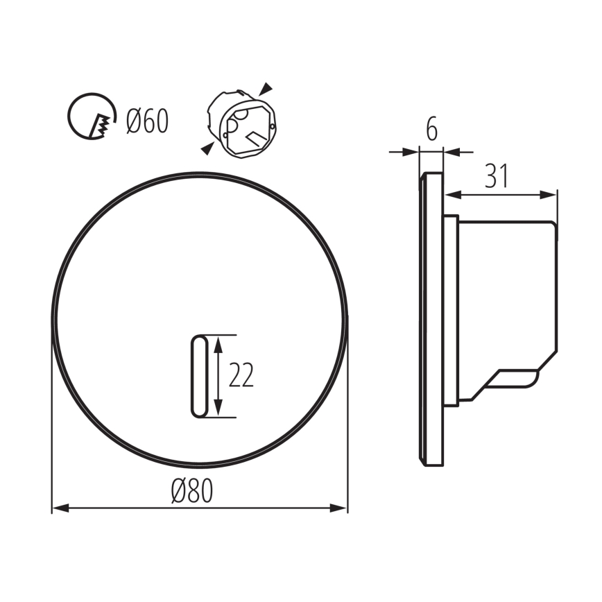 Luminaire LED pour escalier MAGNIK LED/1,7W/230V 2700/3300/3900/4600/5700K noir rond