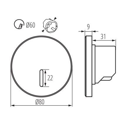 Luminaire d'escalier LED MAGNIK LED/1,7W/230V 2700/3300/3900/4600/5700K blanc rond