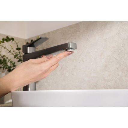 KFA Armatura 4522-712-61 - Mitigeur pour lavabo + bonde MALAGA 30,3 cm gris métallisé