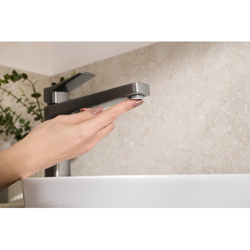 KFA Armatura 4522-712-61 - Mitigeur pour lavabo + bonde MALAGA 30,3 cm gris métallisé