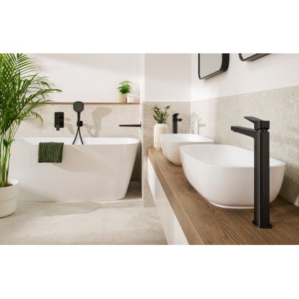 KFA Armatura 4522-712-81 - Mitigeur pour lavabo + vidage MALAGA 30,3 cm noir