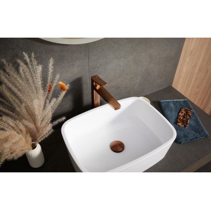 KFA Armatura 4522-815-34 - Mitigeur pour lavabo + bonde MALAGA 15,9 cm or rose