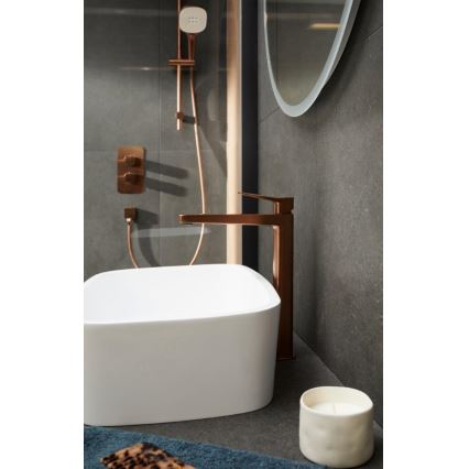 KFA Armatura 4522-815-34 - Mitigeur pour lavabo + bonde MALAGA 15,9 cm or rose