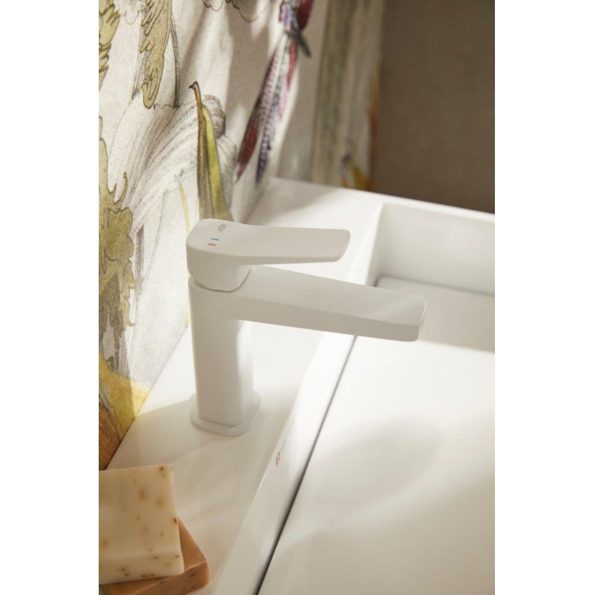 KFA Armatura 4522-815-44 - Mitigeur pour lavabo + bonde MALAGA 15,9 cm, blanc