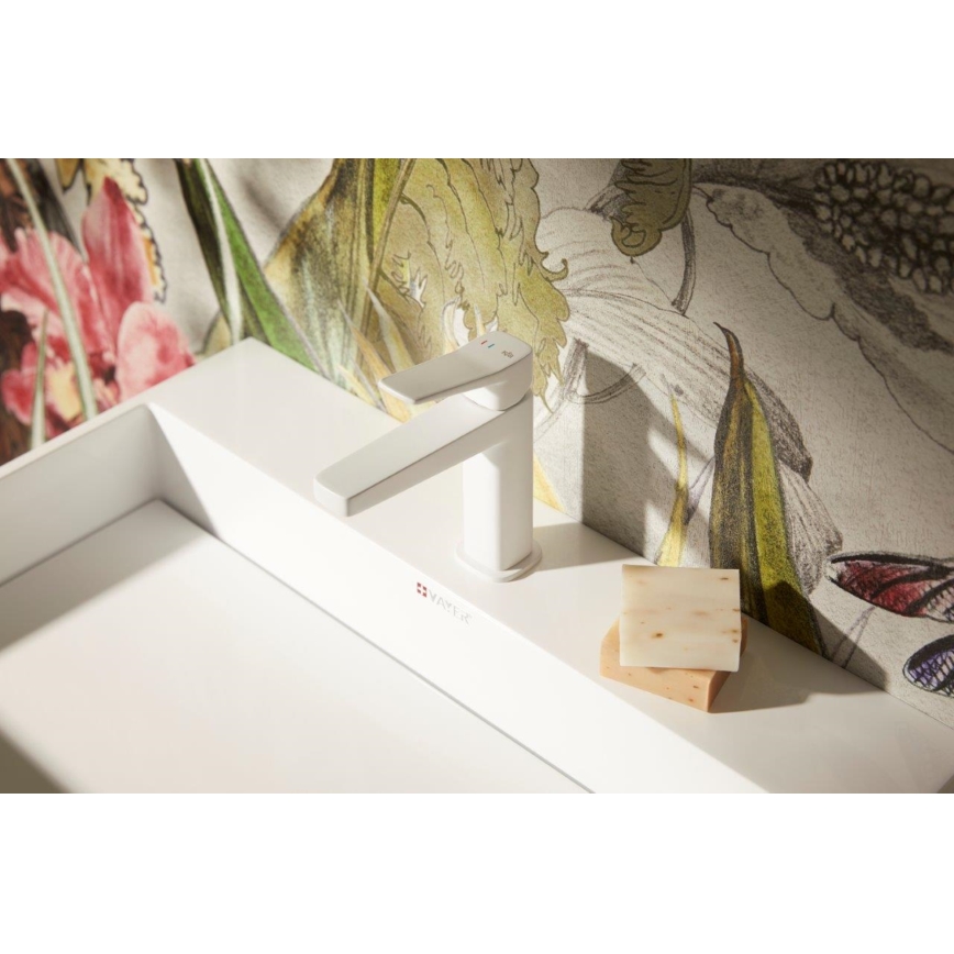 KFA Armatura 4522-815-44 - Mitigeur pour lavabo + bonde MALAGA 15,9 cm, blanc