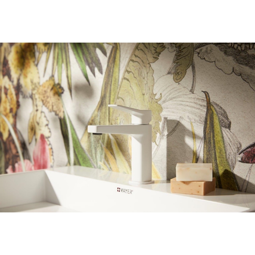KFA Armatura 4522-815-44 - Mitigeur pour lavabo + bonde MALAGA 15,9 cm, blanc