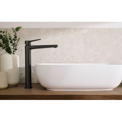 KFA Armatura 4522-815-81 - Mitigeur pour lavabo + bonde MALAGA 15,9 cm noir