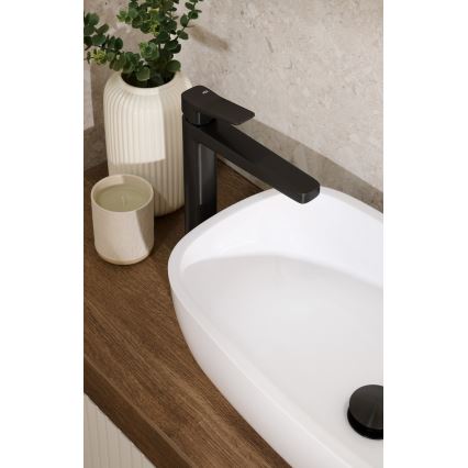 KFA Armatura 4522-815-81 - Mitigeur pour lavabo + bonde MALAGA 15,9 cm noir