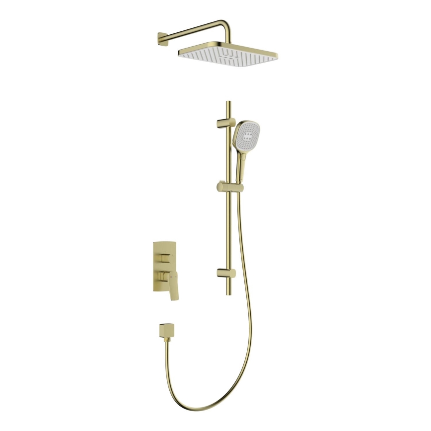 KFA Armatura 4529-301-31 - Ensemble de douche MALAGA avec mitigeur encastré, finition dorée brossée