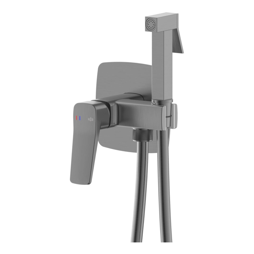 KFA Armatura 4529-512-61 - Mitigeur de bidet encastré avec douchette MALAGA gris métallisé