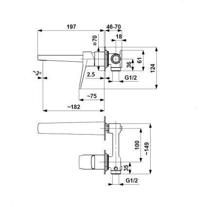 KFA Armatura 4529-810-34 - Mitigeur pour lavabo encastré MALAGA or rose