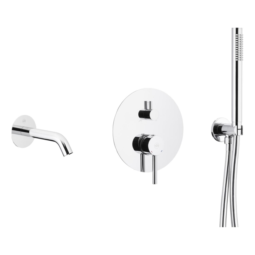 KFA Armatura 5039-401-00 - Set de baignoire avec robinetterie encastrée MOZA chrome brillant