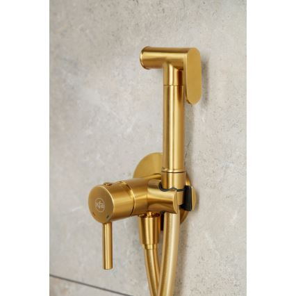 KFA Armatura 5039-512-31 - Robinet de bidet avec douchette pour installation encastrée MOZA poli doré