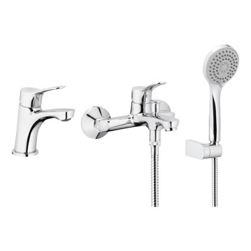 KFA Armatura 5241-003-00 - Colonne de douche avec robinet + robinet de lavabo MORRIS chrome brillant