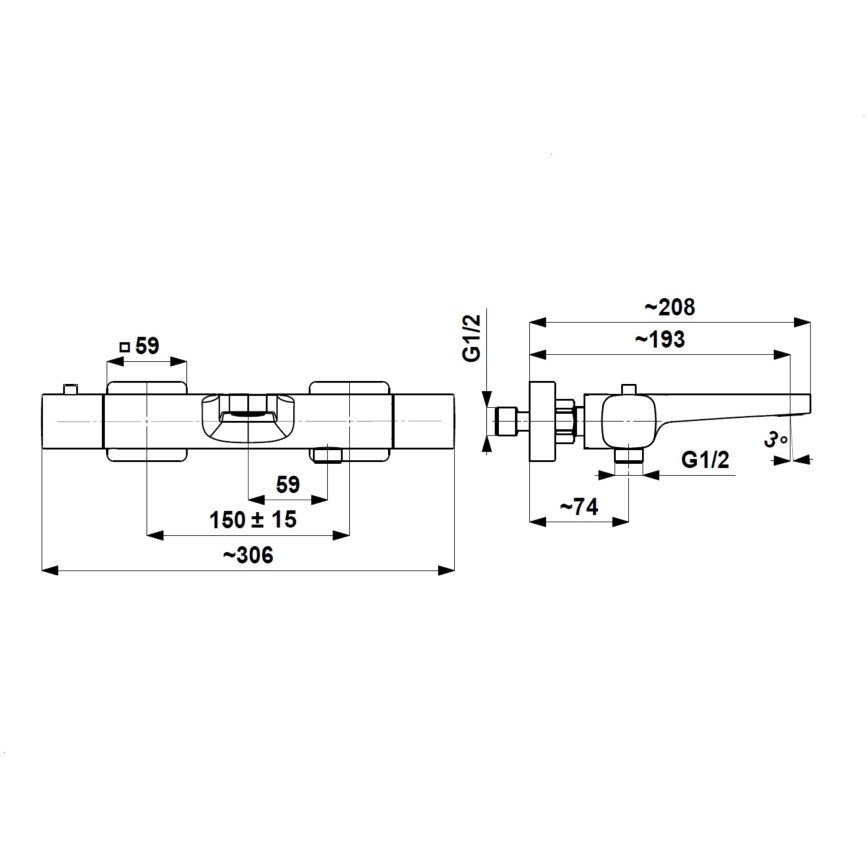 KFA Armatura 5754-010-61 - Mitigeur thermostatique pour baignoire MALAGA gris métallisé