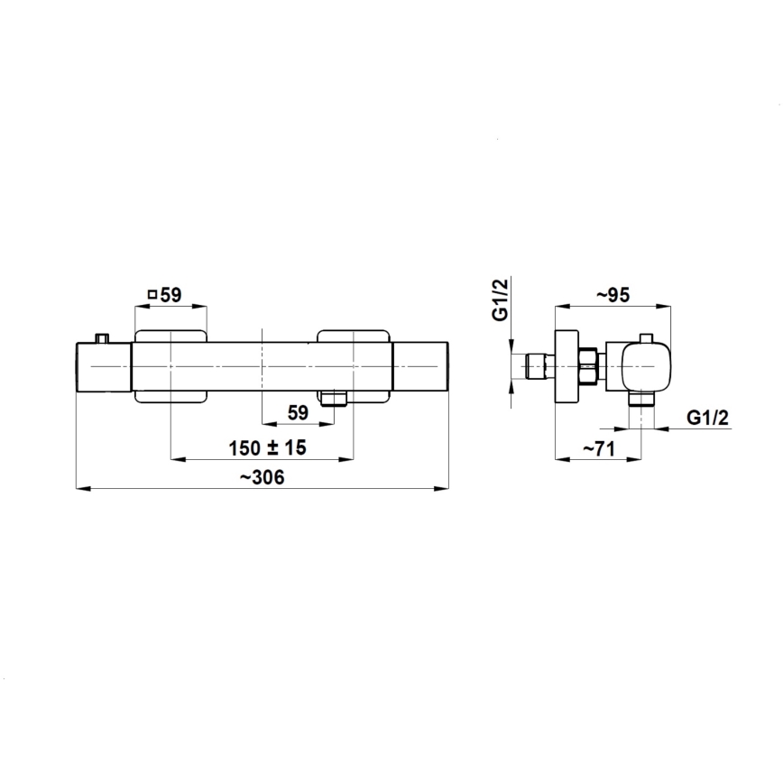 KFA Armatura 5756-010-00 - Mitigeur thermostatique de douche MALAGA chromé brillant