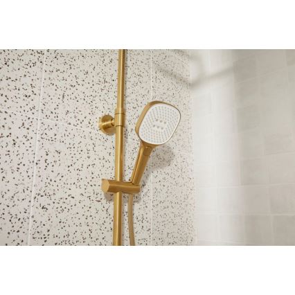 KFA Armatura 5756-910-31 - Ensemble de douche MALAGA avec mitigeur thermostatique, finition dorée brossée