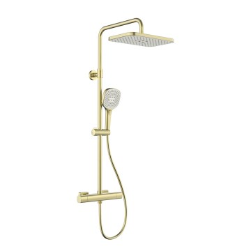 KFA Armatura 5756-910-31 - Ensemble de douche MALAGA avec mitigeur thermostatique, finition dorée brossée