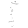 KFA Armatura 5756-910-44 - Ensemble de douche avec mitigeur thermostatique MALAGA blanc