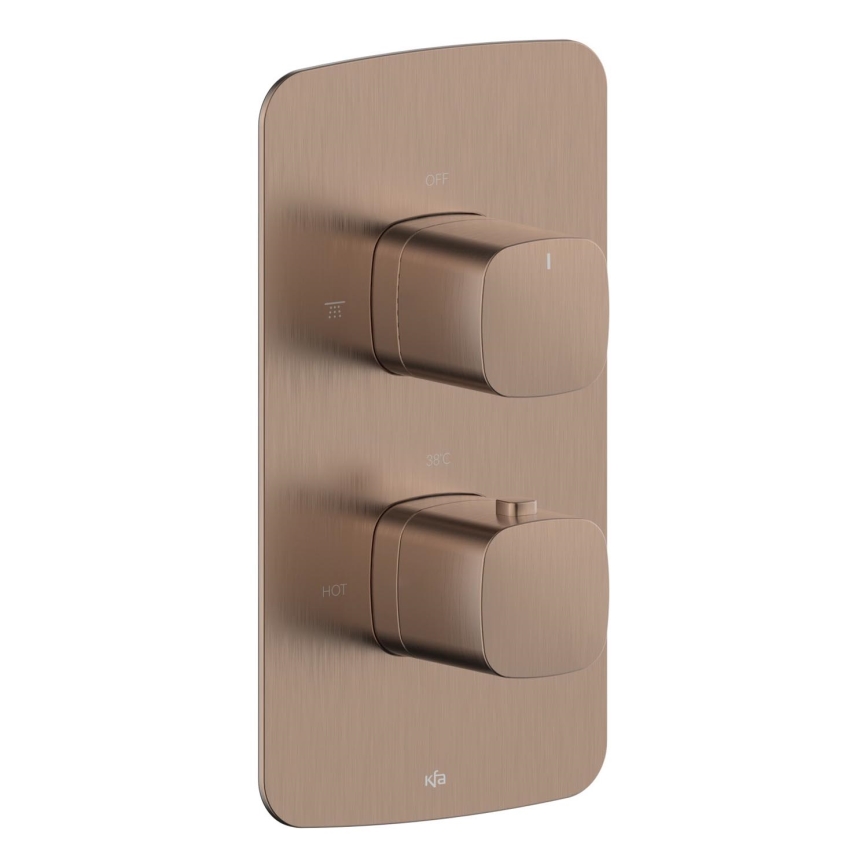 KFA Armatura 5759-001-34 - Mitigeur de douche thermostatique pour installation encastrée MALAGA or rose