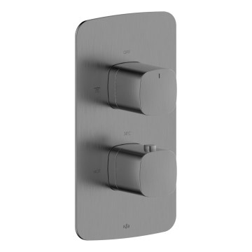 KFA Armatura 5759-001-61 - Mitigeur thermostatique de douche pour installation encastrée MALAGA gris métallisé