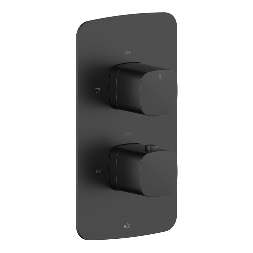 KFA Armatura 5759-001-81 - Mitigeur thermostatique de douche pour installation encastrée MALAGA noir