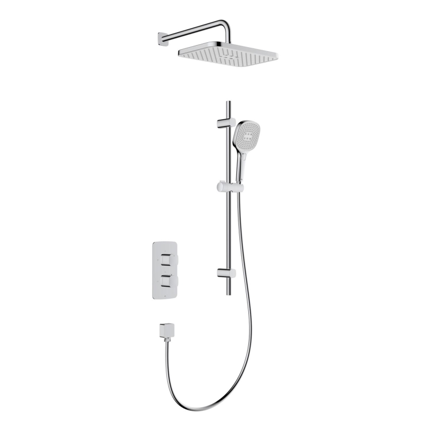 KFA Armatura 5759-301-00 - Ensemble de douche avec mitigeur thermostatique encastré MALAGA, finition chrome brillant