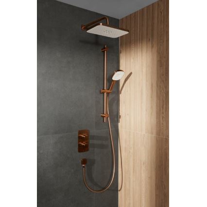 KFA Armatura 5759-301-34 - Ensemble de douche MALAGA avec mitigeur thermostatique encastré, finition or rose