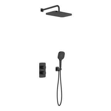 KFA Armatura 5759-501-81 - Ensemble de douche avec mitigeur thermostatique encastré MALAGA noir