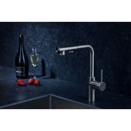 KFA Armatura 6623-110-22 - Robinet d'évier avec douchette extractible DUERO BASIC acier inoxydable