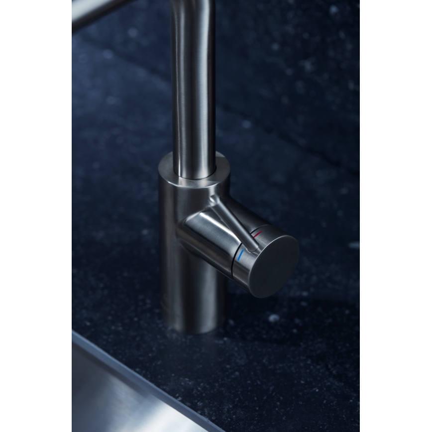 KFA Armatura 6623-110-22 - Robinet d'évier avec douchette extractible DUERO BASIC acier inoxydable