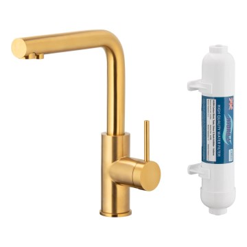KFA Armatura 6623-912-31 - Robinet d'eau filtrée DUERO PURE acier inoxydable/poli doré + filtre