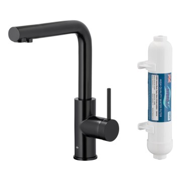 KFA Armatura 6623-912-81 - Robinet d'eau filtrée DUERO PURE acier inoxydable/mat noir + filtre