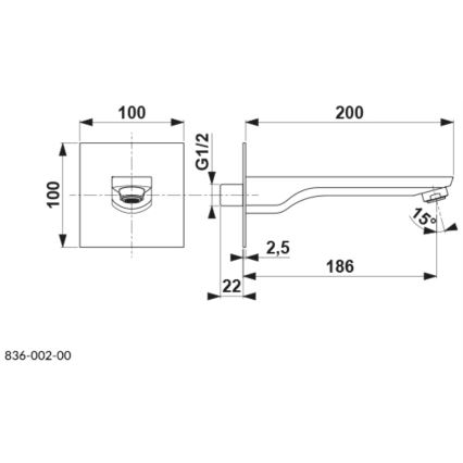 KFA Armatura 836-002-81 - Bec pour installation encastrée MOKAIT laiton/mat noir